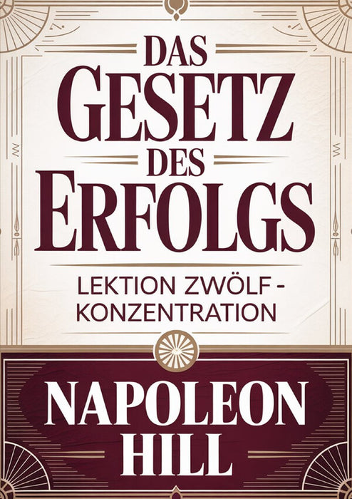 DAS GESETZ DES ERFOLGS Lektion zwölf  – KONZENTRATION (übersetzt)
