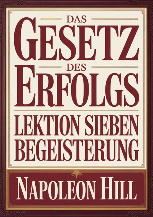 DAS GESETZ DES ERFOLGS - Lektion Sieben BEGEISTERUNG (übersetzt)