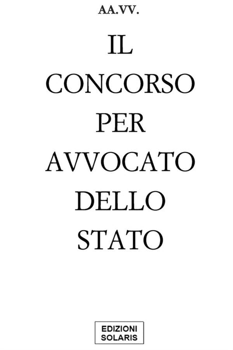 Il CONCORSO  per  AVVOCATO  dello  STATO
