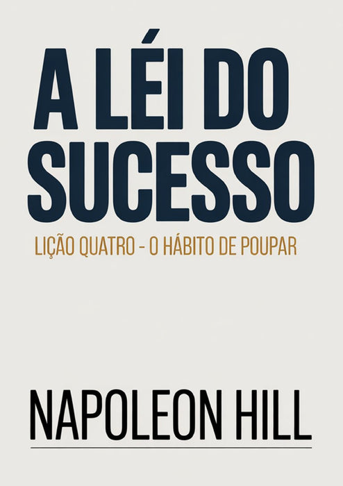 A LEI DO SUCESSO Lição Quatro - O HÁBITO DE POUPAR (traduzido)