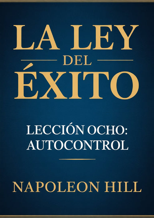 LA LEY DEL ÉXITO Lección ocho: AUTOCONTROL (traducido)