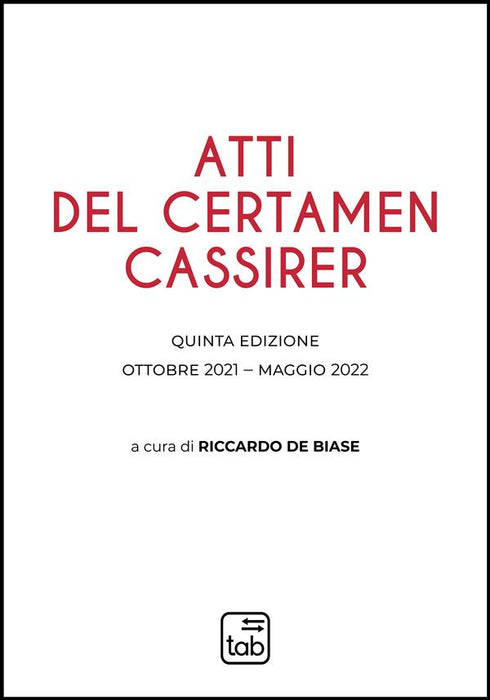 Atti del Certamen Cassirer