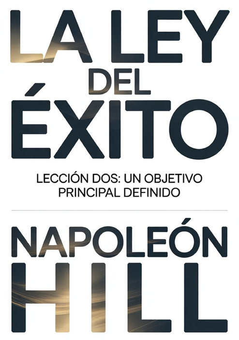 LA LEY DEL ÉXITO Lección dos: UN OBJETIVO PRINCIPAL DEFINIDO (traducido)
