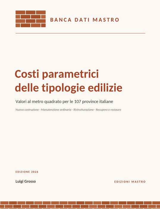 Costi parametrici delle tipologie edilizie