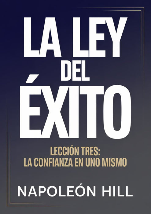 LA LEY DEL ÉXITO Lección tres: LA CONFIANZA EN UNO MISMO (traducido)