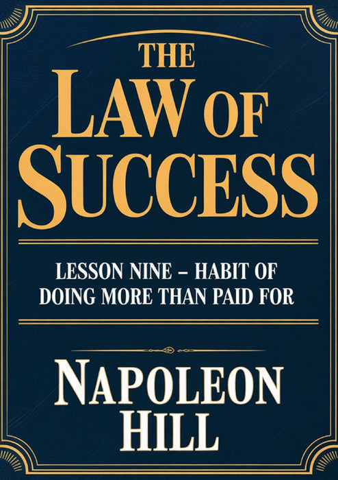 THE LAW OF SUCCESS Lesson Nine - HABIT OF DOING MORE THAN PAID FOR