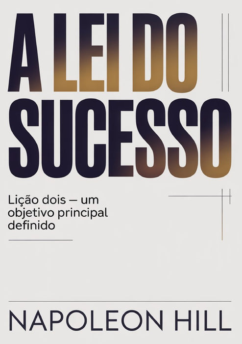 A LEI DO SUCESSO Lição Dois - UM OBJETIVO PRINCIPAL DEFINIDO (traduzido)