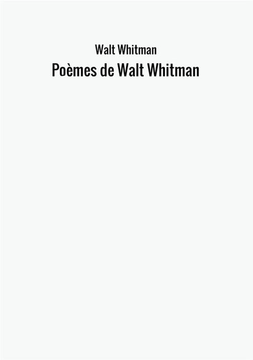 Poèmes de Walt Whitman