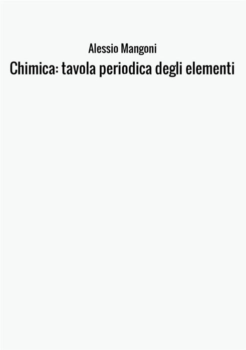 Chimica: tavola periodica degli elementi