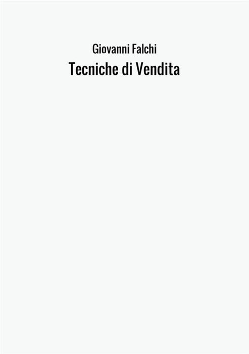 Tecniche di Vendita