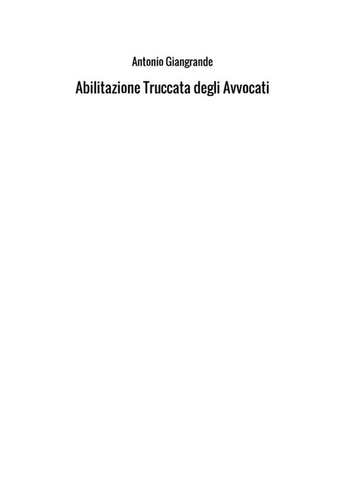 Abilitazione Truccata degli Avvocati