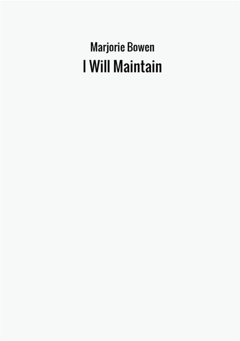 I Will Maintain