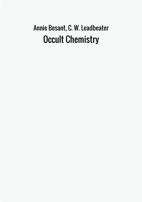 Occult Chemistry