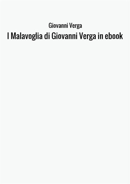 I Malavoglia di Giovanni Verga in ebook